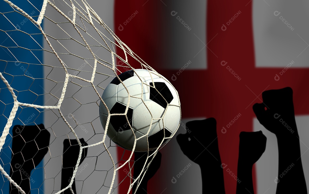 Competição da Copa de Futebol entre a França nacional e a Inglaterra nacional.