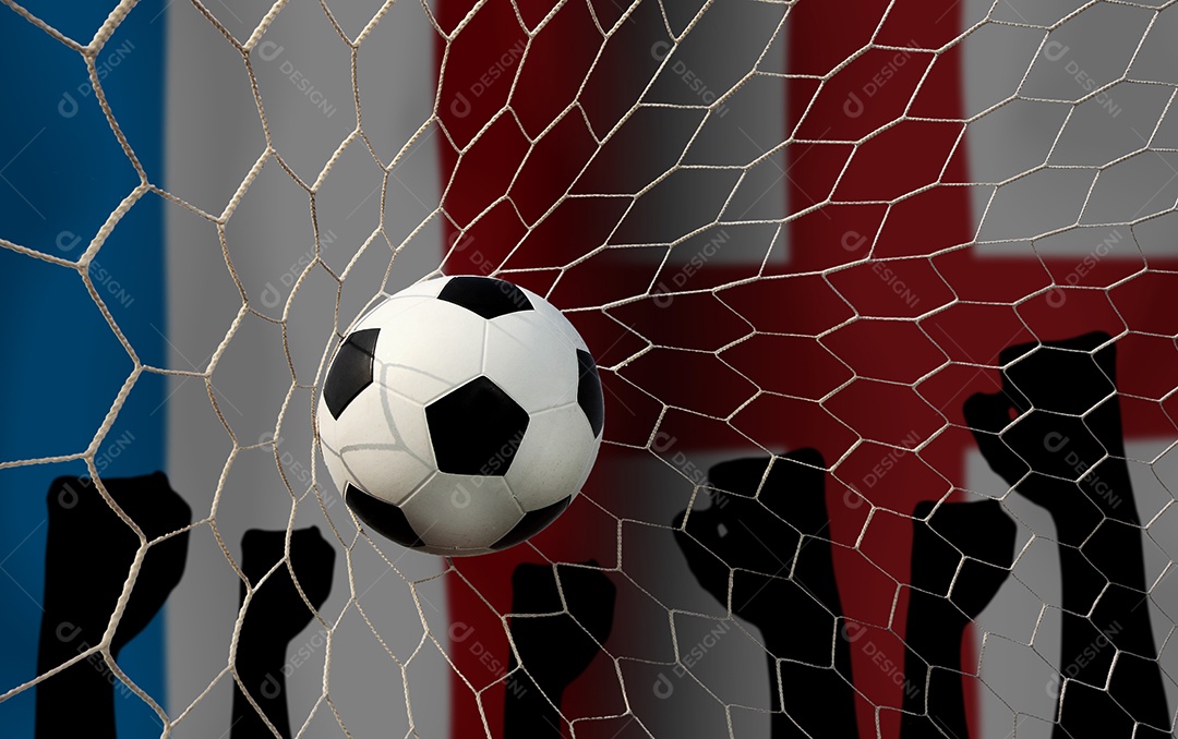 Competição da Copa de Futebol entre a França nacional e a Inglaterra nacional.
