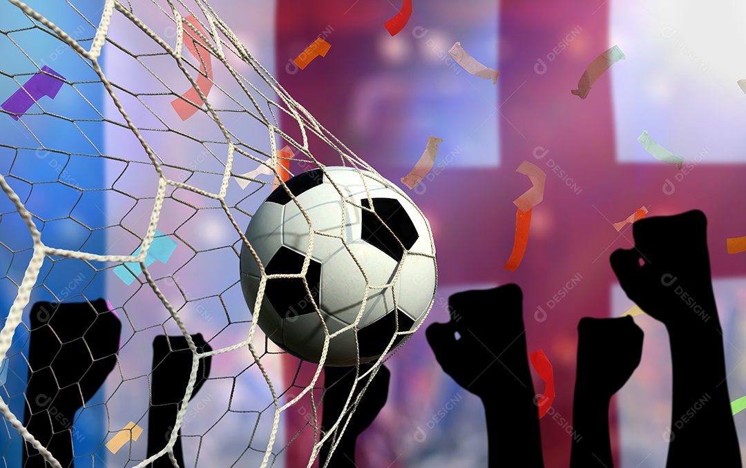 Competição da Copa de Futebol entre a França nacional e a Inglaterra nacional.c