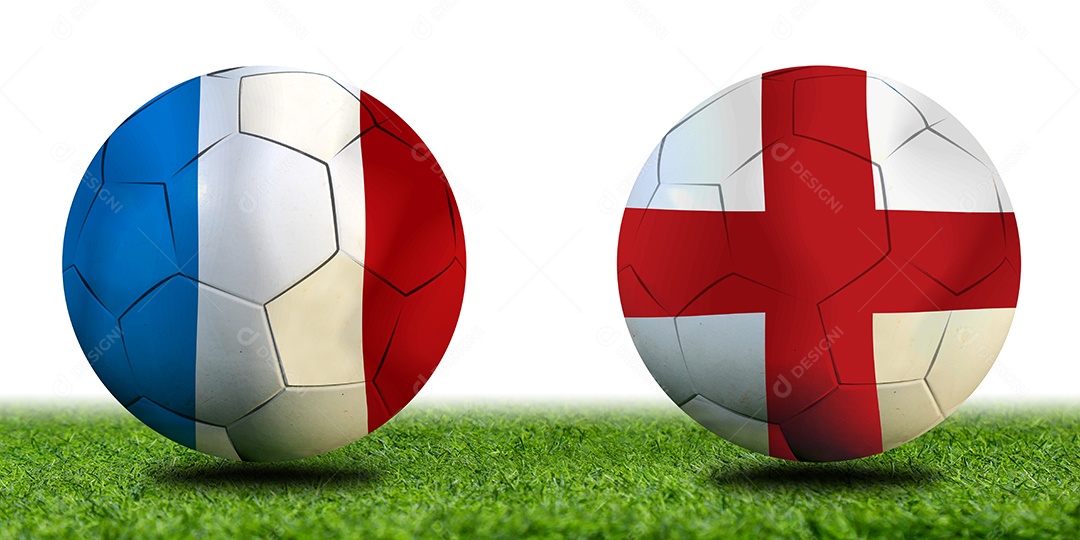 Competição da Copa de Futebol entre a França nacional e a Inglaterra nacional.