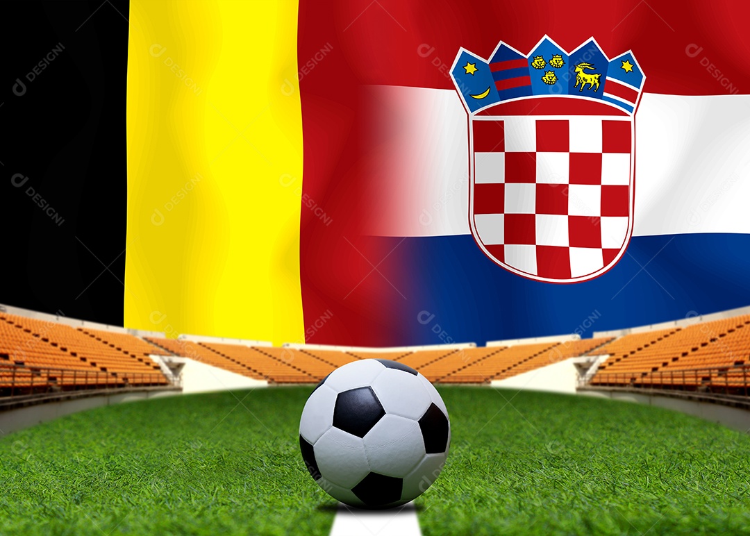 Competição da Copa de Futebol entre a Bélgica nacional e a Croácia nacional.