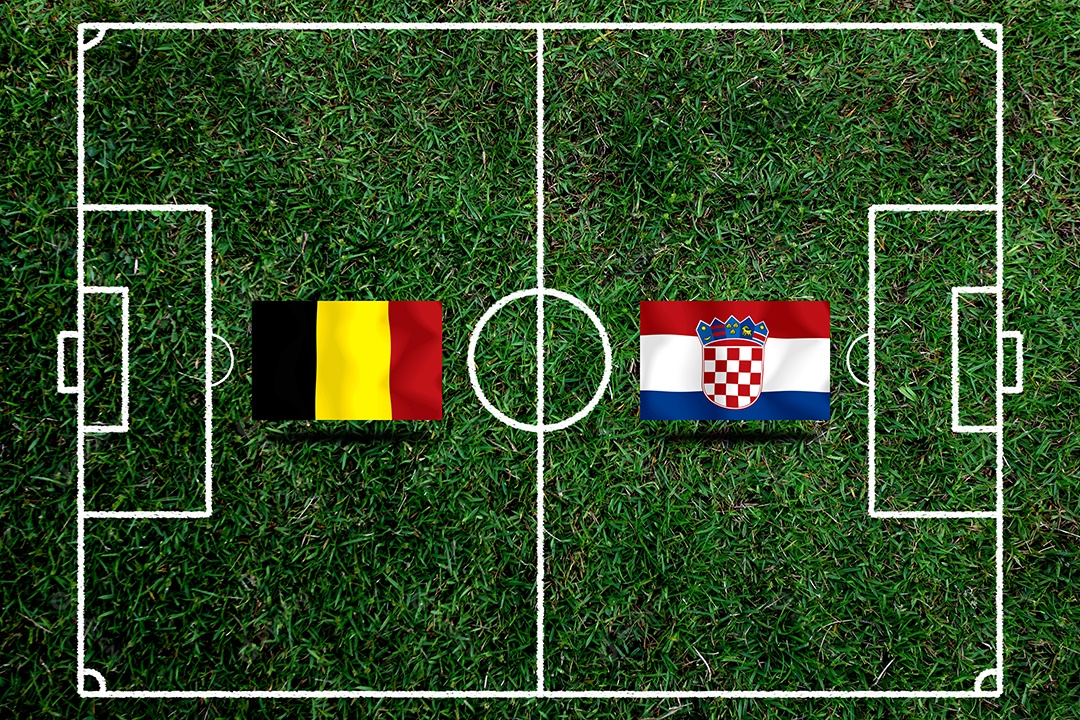 Competição da Copa de Futebol entre a Bélgica nacional e a Croácia nacional.