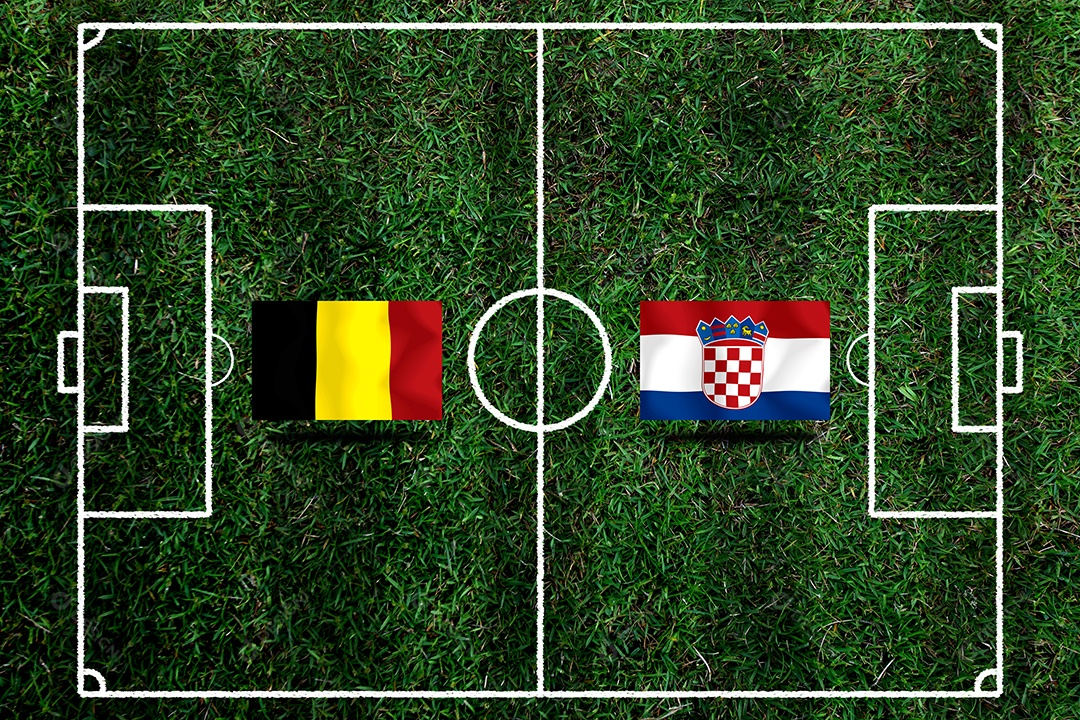 Competição da Copa de Futebol entre a Bélgica nacional e a Croácia nacional.