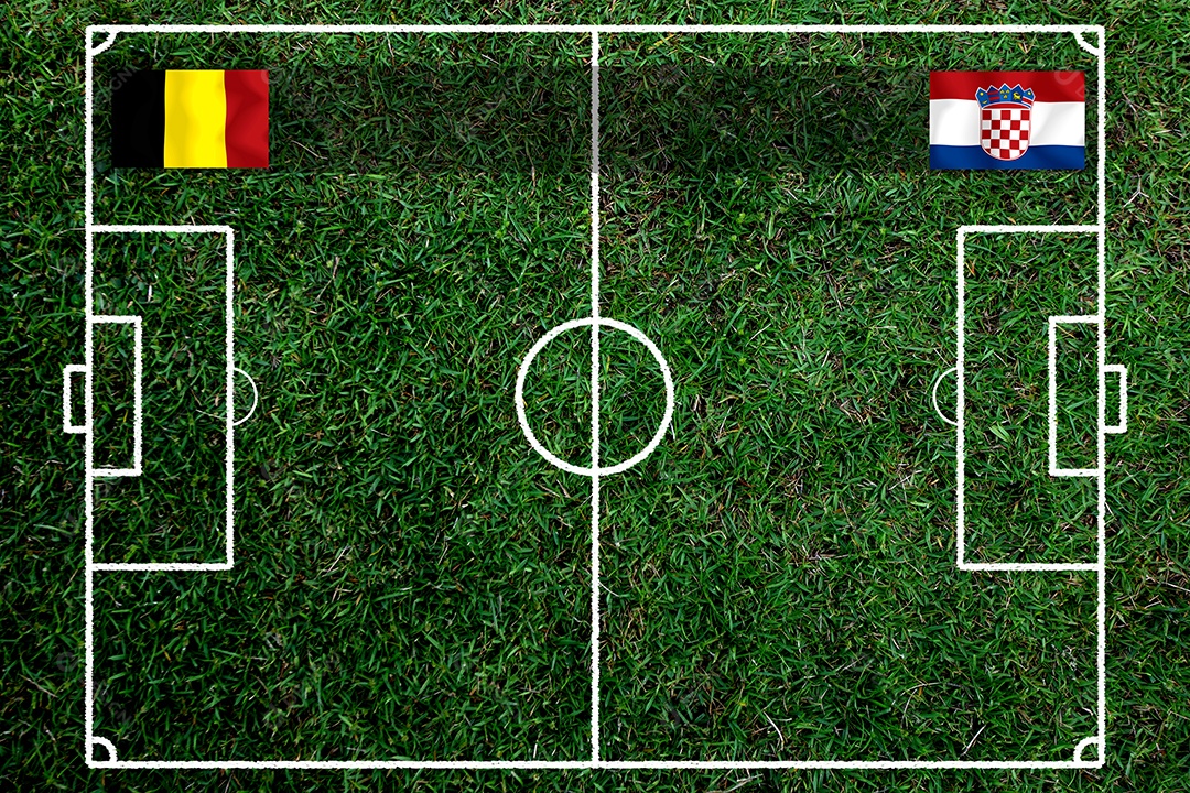 Competição da Copa de Futebol entre a Bélgica nacional e a Croácia nacional.