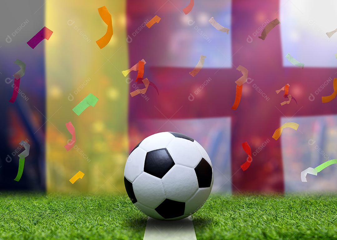 Competição da Copa de Futebol entre a Bélgica nacional e a Inglaterra nacional.