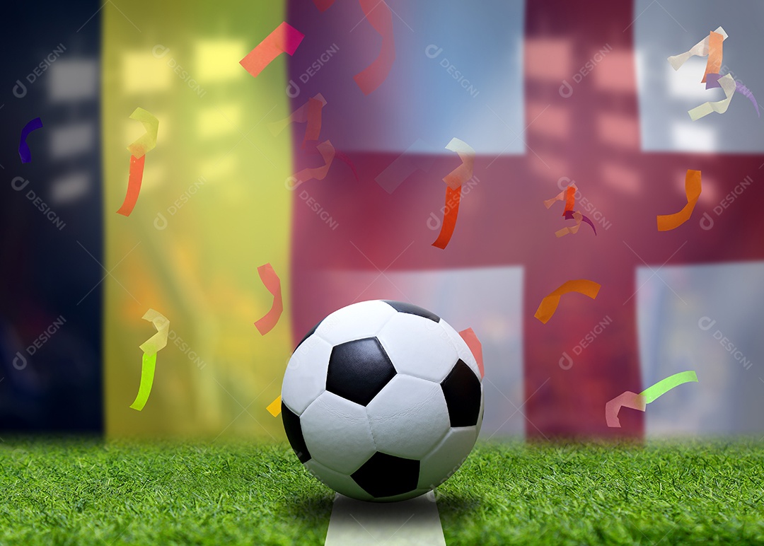 Competição da Copa de Futebol entre a Bélgica nacional e a Inglaterra nacional.
