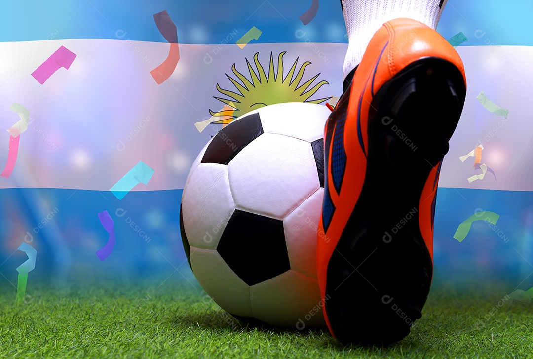 Pernas e os pés do jogador de futebol copa do mundo