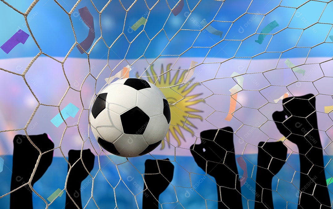 Bandeira da Argentina Bola sobre gramado verde futebol copa do mundo