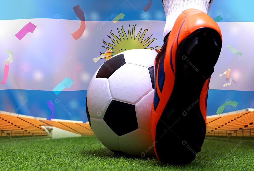 Pernas e os pés do jogador de futebol copa do mundo