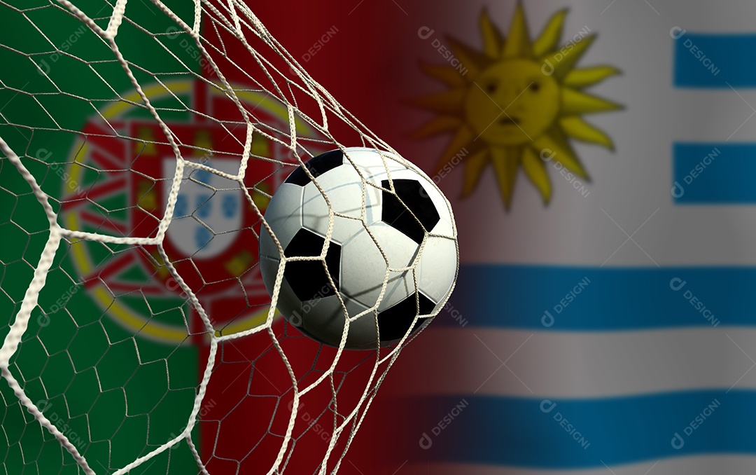 Competição da Taça de Futebol entre a nacional Portugal e a nacional Uruguai.