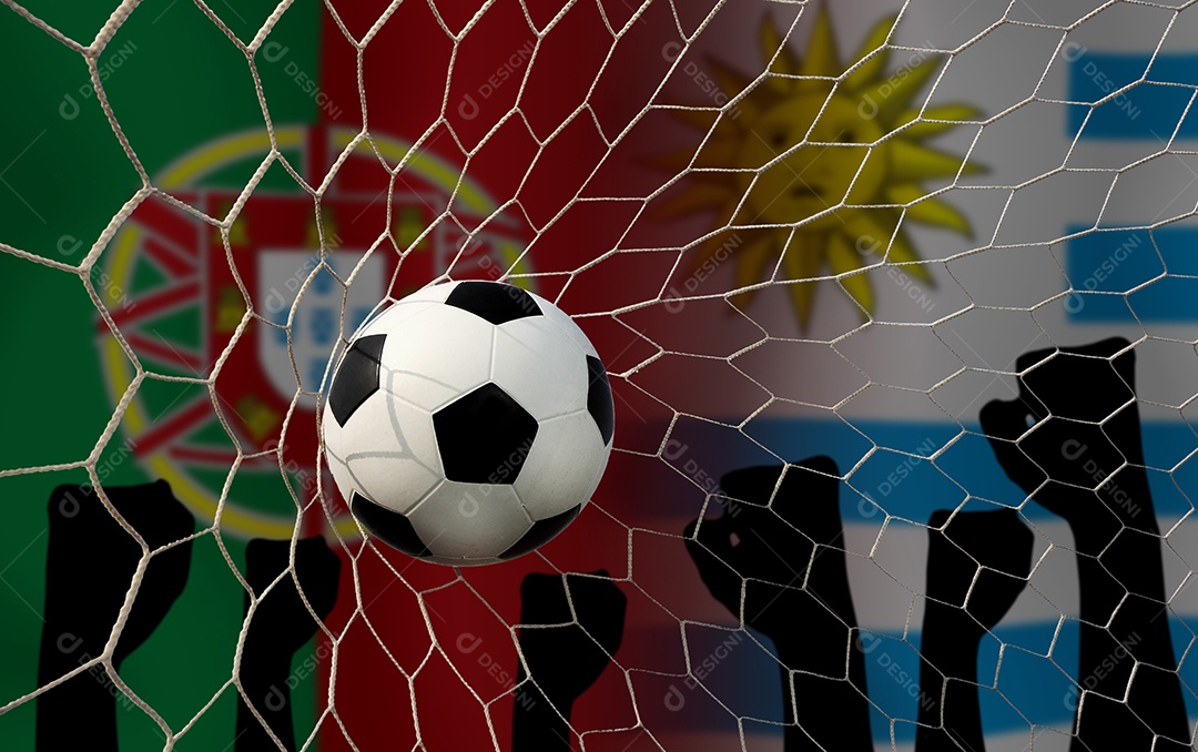 Competição da Taça de Futebol entre a nacional Portugal e a nacional Uruguai.