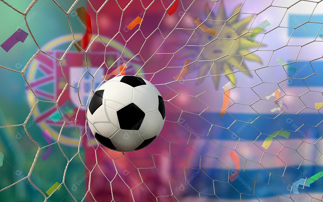 Competição da Taça de Futebol entre a nacional Portugal e a nacional Uruguai.