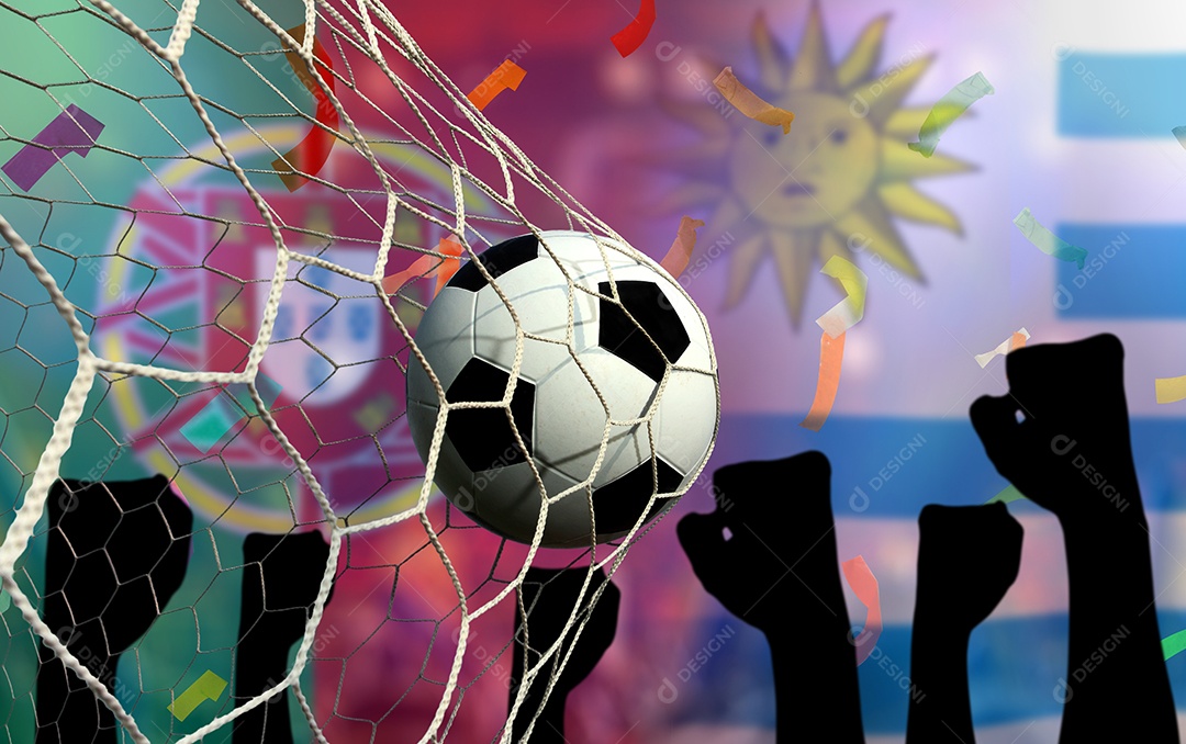 Competição da Taça de Futebol entre a nacional Portugal e a nacional Uruguai.