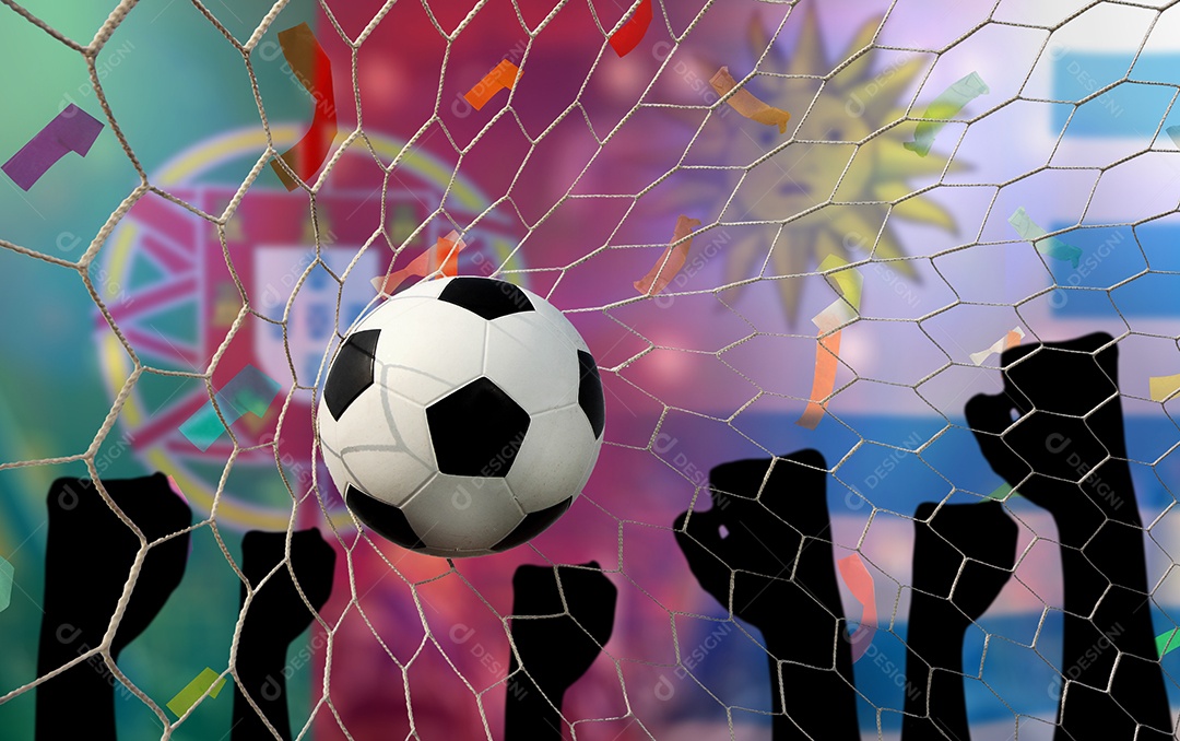 Competição da Taça de Futebol entre a nacional Portugal e a nacional Uruguai.