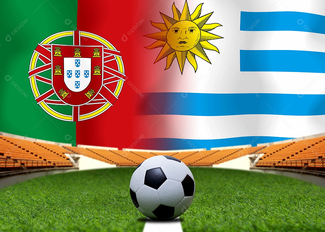 Competição da Taça de Futebol entre a nacional Portugal e a nacional Uruguai.