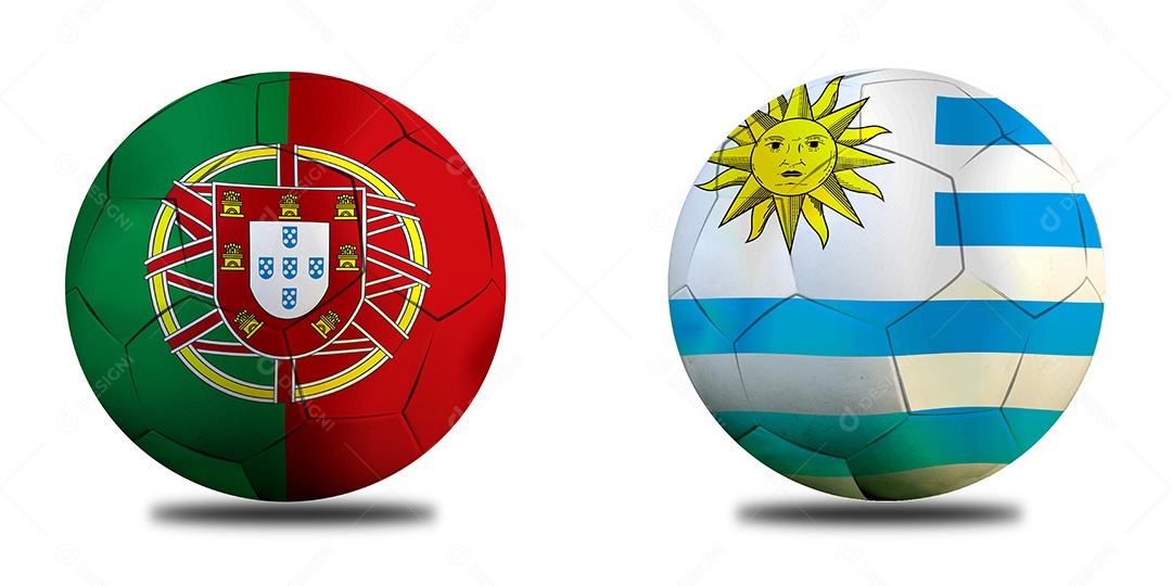 Competição da Taça de Futebol entre a nacional Portugal e a nacional Uruguai.