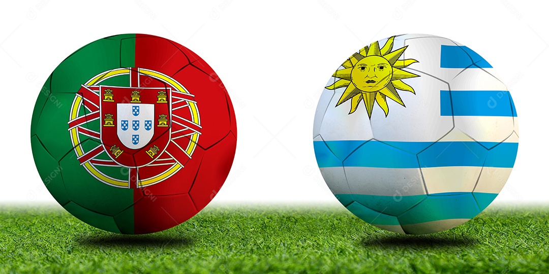 Competição da Taça de Futebol entre a nacional Portugal e a nacional Uruguai.