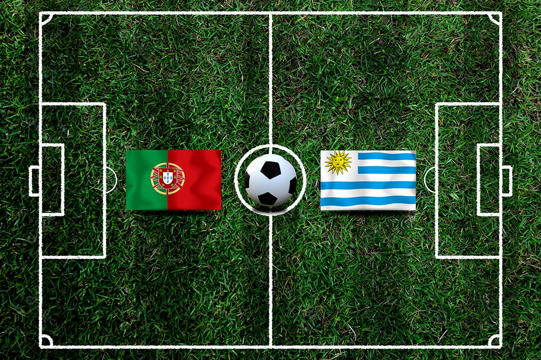 Competição da Taça de Futebol entre a nacional Portugal e a nacional Uruguai.