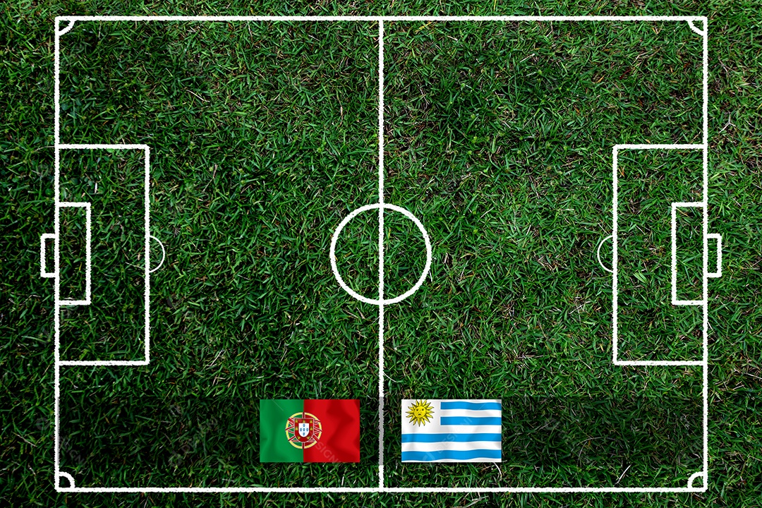 Competição da Taça de Futebol entre a nacional Portugal e a nacional Uruguai.