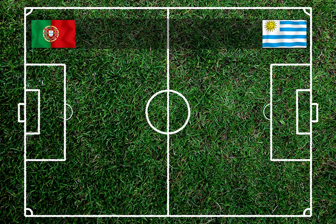 Competição da Taça de Futebol entre a nacional Portugal e a nacional Uruguai.