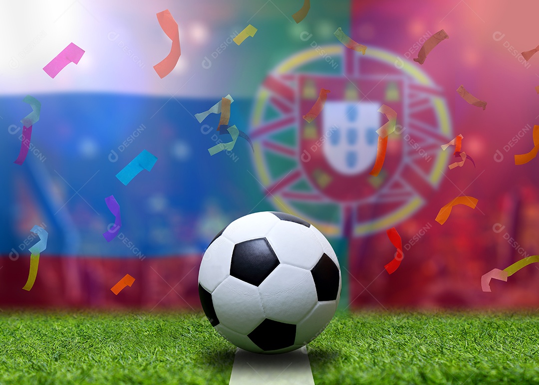 Competição da Taça de Futebol entre o nacional russo e o nacional Portugal
