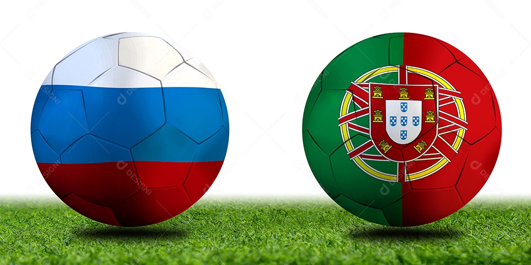 Competição da Taça de Futebol entre o nacional russo e o nacional Portugal