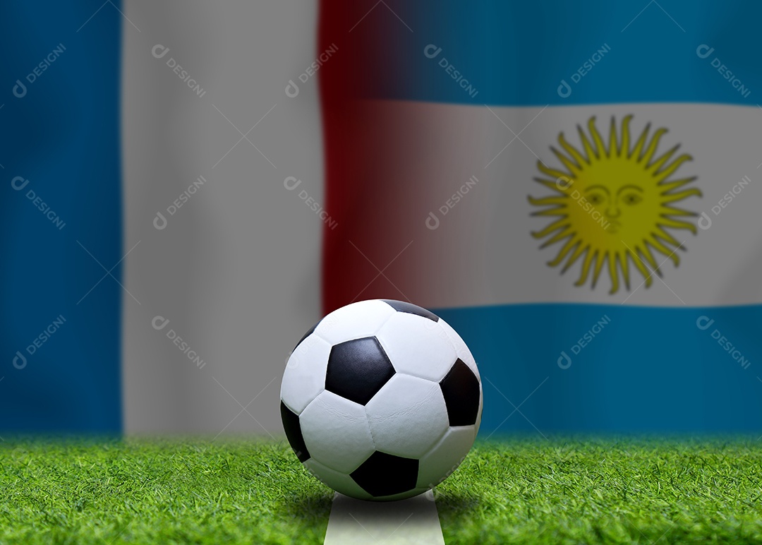 Competição da Copa de Futebol entre o nacional França e Argentina