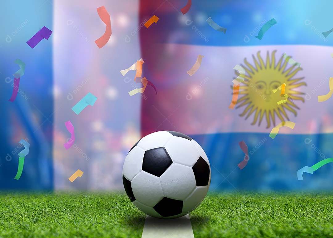 Competição da Copa de Futebol entre o nacional França e Argentina
