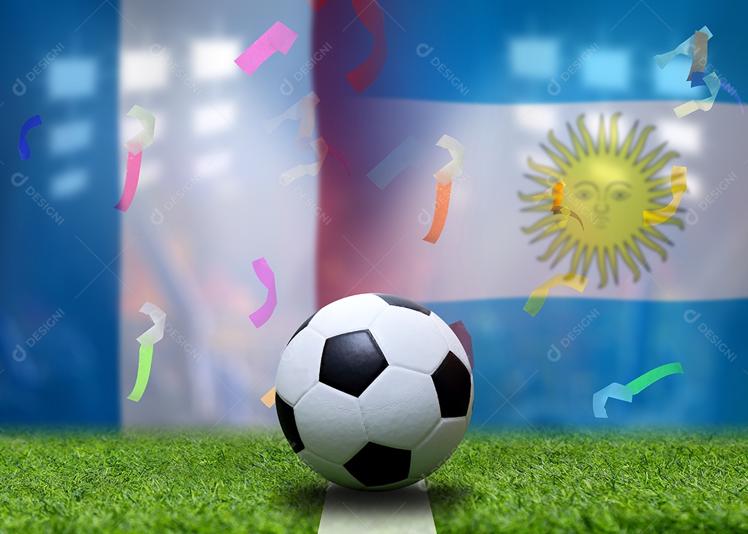 Competição da Copa de Futebol entre o nacional França e Argentina