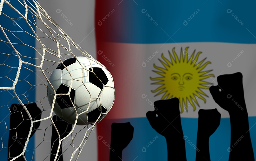 Competição da Copa de Futebol entre o nacional França e Argentina