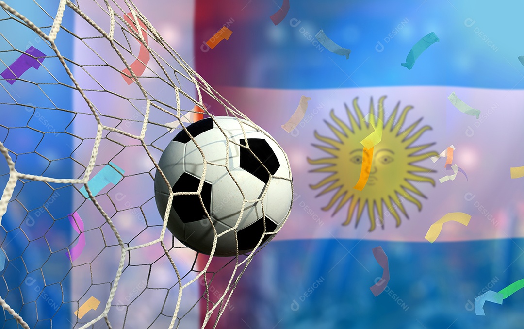 Competição da Copa de Futebol entre o nacional França e Argentina