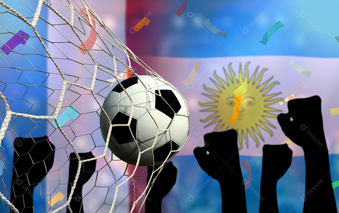 Competição da Copa de Futebol entre o nacional França e Argentina