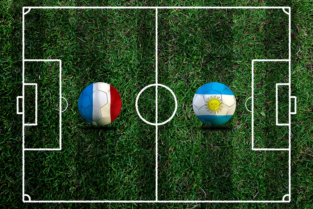 Competição da Copa de Futebol entre o nacional França e Argentina
