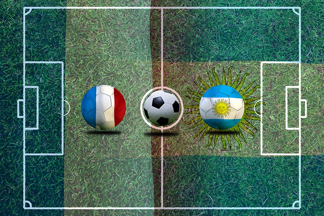 Competição da Copa de Futebol entre o nacional França e Argentina