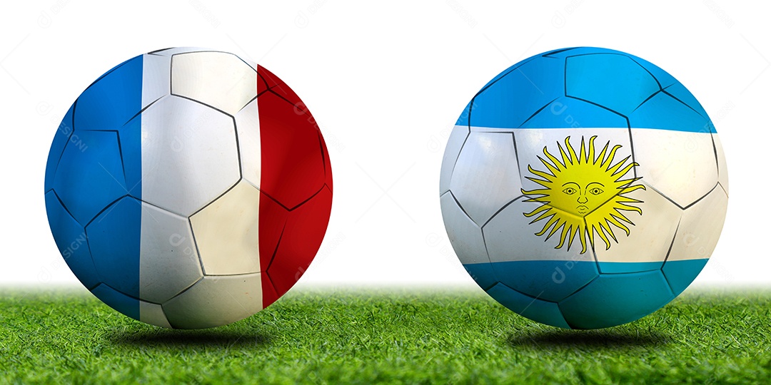 Competição da Copa de Futebol entre o nacional França e Argentina