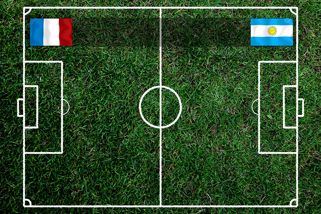 Competição da Copa de Futebol entre o nacional França e Argentina