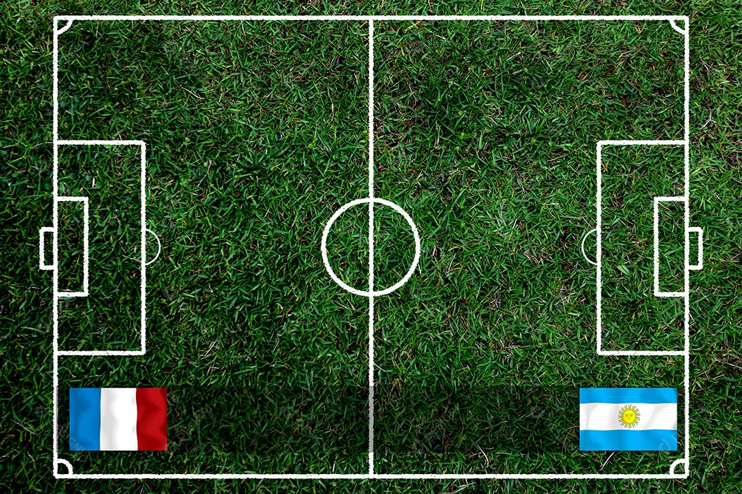 Competição da Copa de Futebol entre o nacional França e Argentina