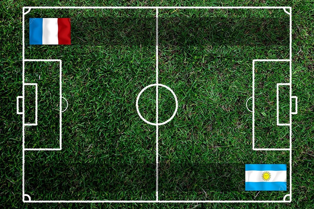 Competição da Copa de Futebol entre o nacional França e Argentina