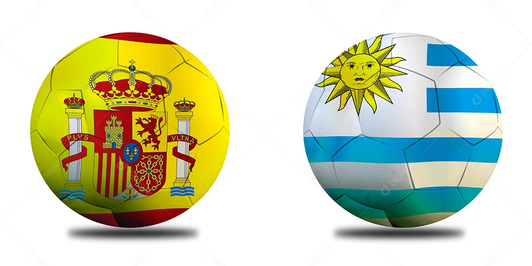 Competição da Copa de Futebol entre o nacional espanhol e nacional Uruguai.