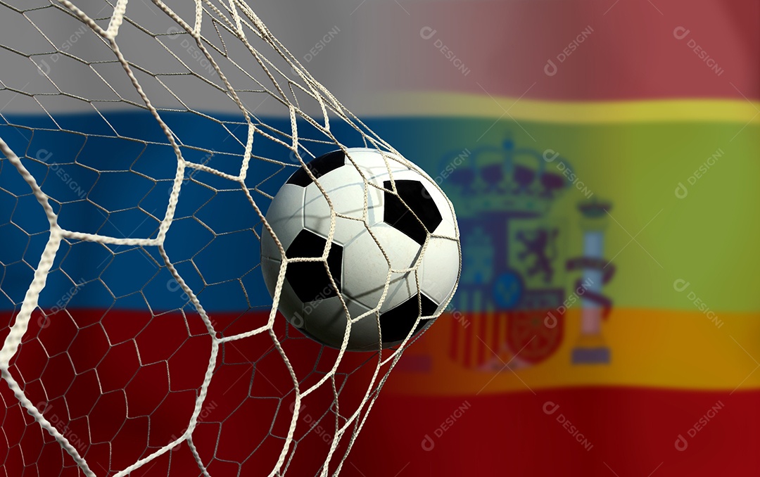 Competição da Copa do futebol entre o russo nacional e a nação