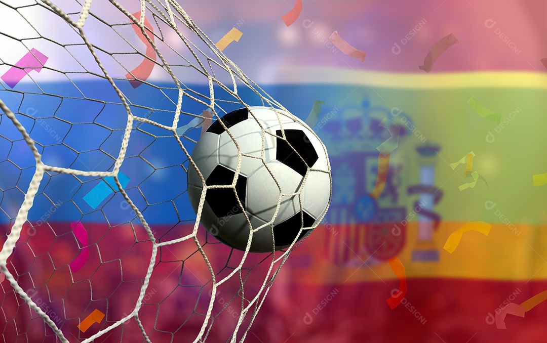 Football Cup competition between Russian national and Spanish national