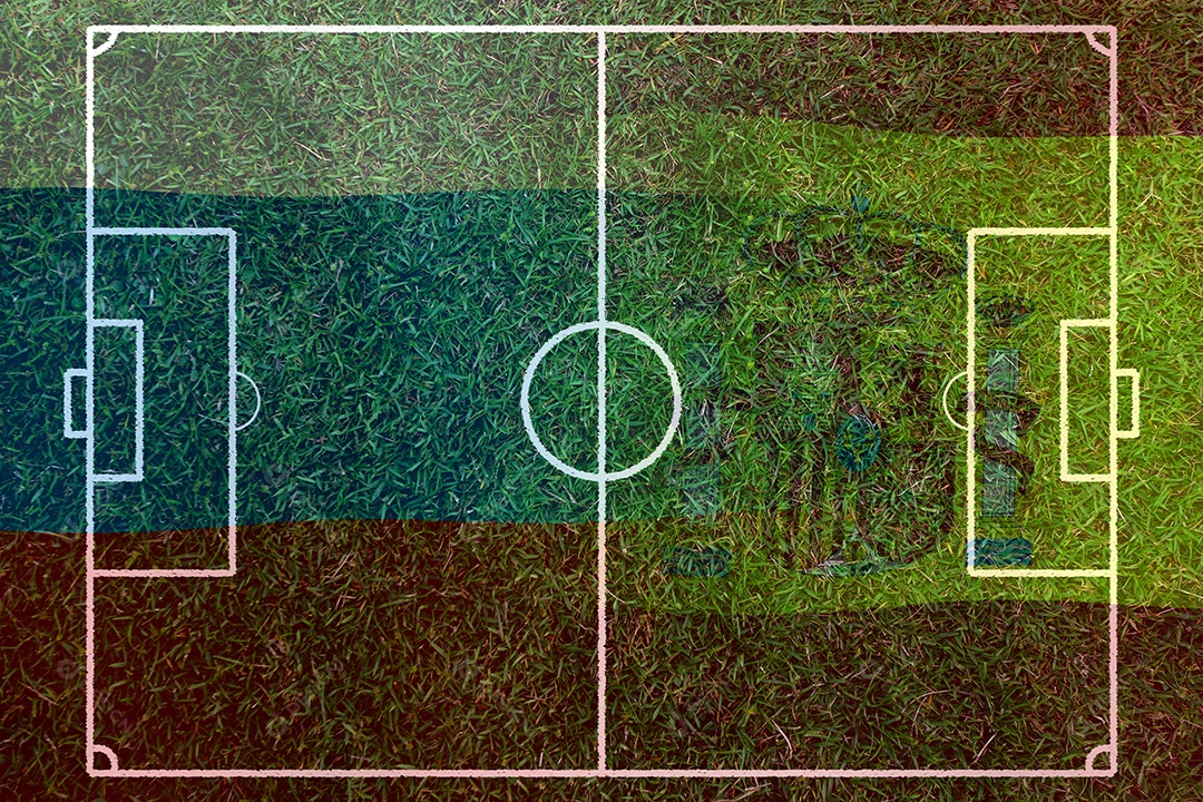 Competição da Copa do futebol entre o russo nacional e a nação