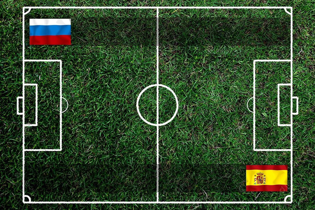 Competição da Copa do futebol entre o russo nacional e a nação