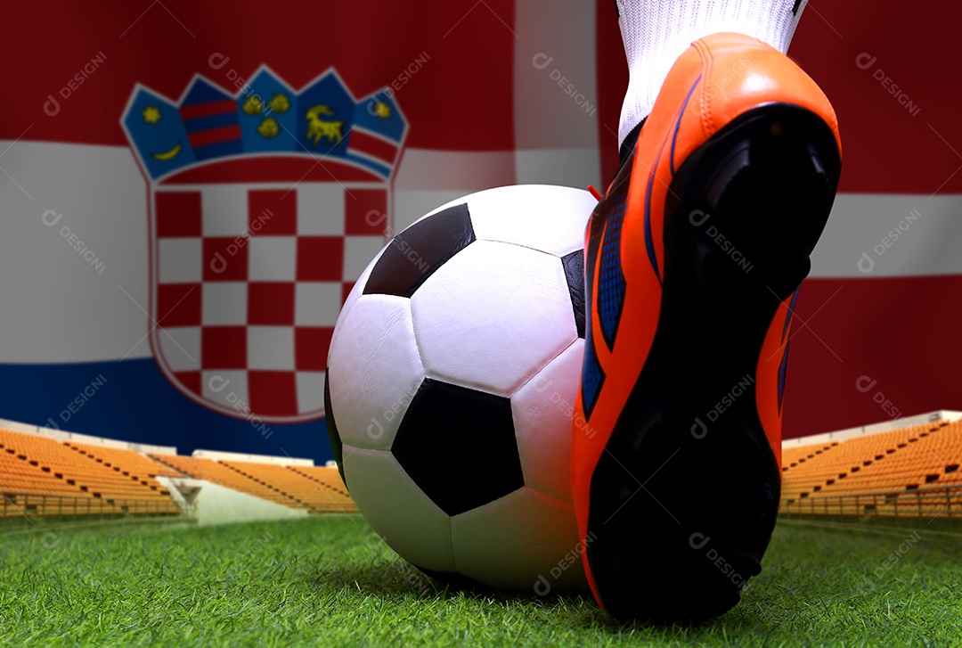Competição da Copa de Futebol entre a Croácia e a Dinamarca