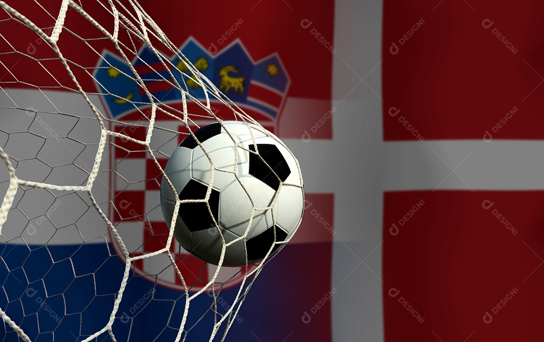 Competição da Copa de Futebol entre a Croácia e a Dinamarca