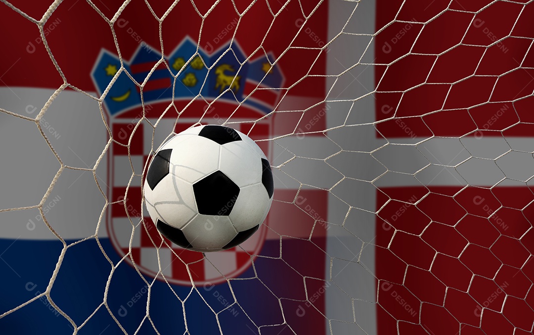 Competição da Copa de Futebol entre a Croácia e a Dinamarca