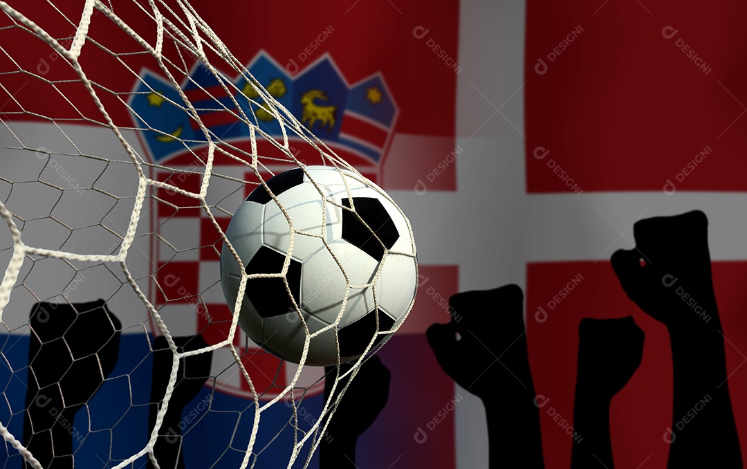 Competição da Copa de Futebol entre a Croácia e a Dinamarca