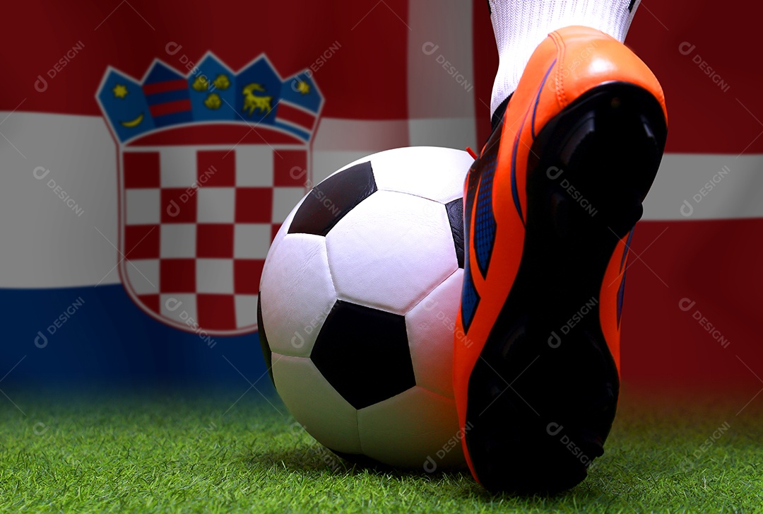 Competição da Copa de Futebol entre a Croácia e a Dinamarca