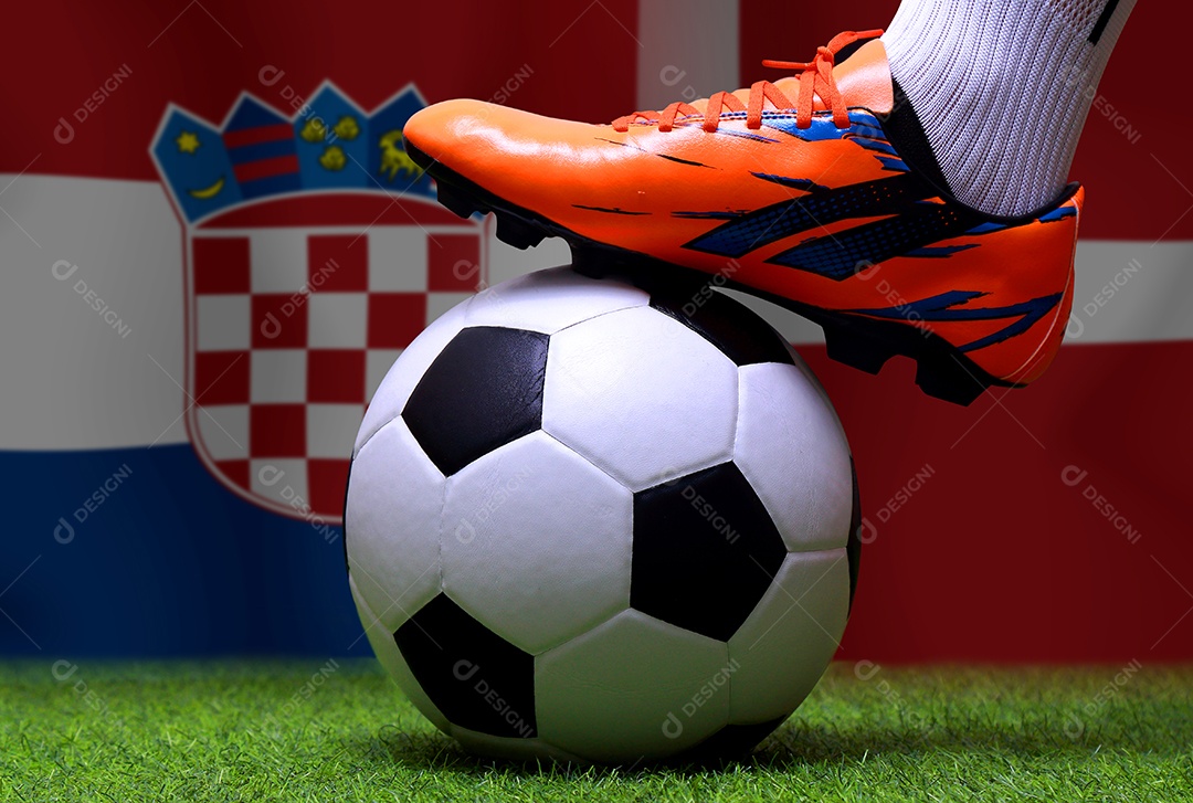 Competição da Copa de Futebol entre a Croácia e a Dinamarca