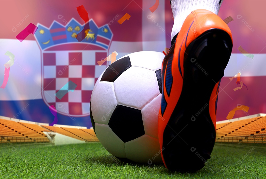 Competição da Copa de Futebol entre a Croácia e a Dinamarca